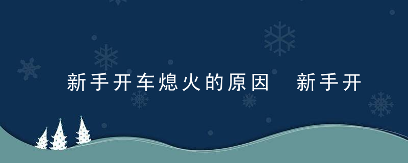 新手开车熄火的原因 新手开车老是熄火怎么办